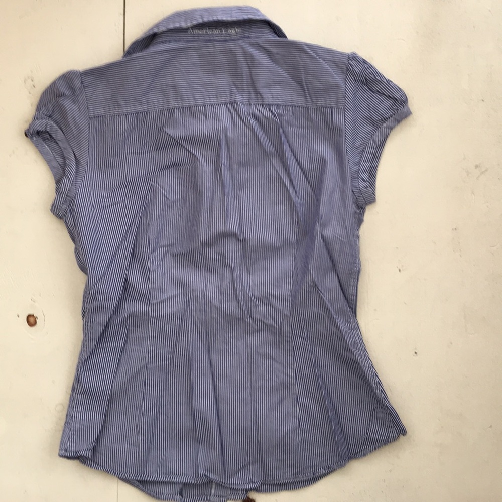 [ American Eagle Blue & White Ruffled Shirt ] 6 - Picture 4 of 5